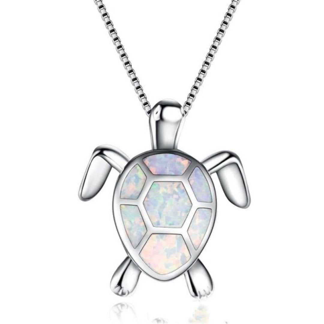 Spirit Turtle Opal Silver Necklace - Necklaces - Pretland | Spiritual Crystals & Jewelry