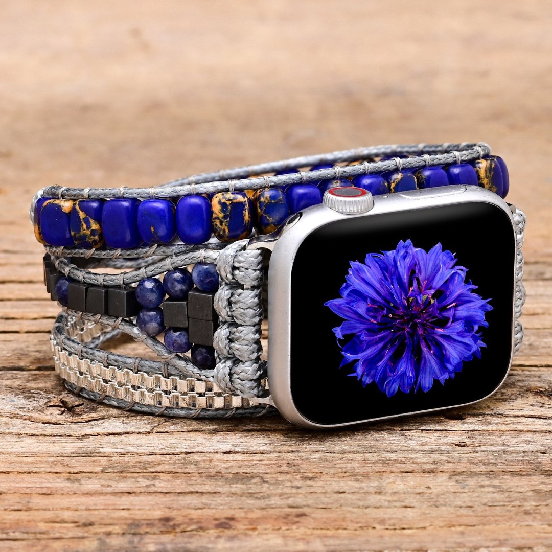 Dream Blue Jasper Apple Watch Strap - Apple Watch Straps - Pretland | Spiritual Crystals & Jewelry