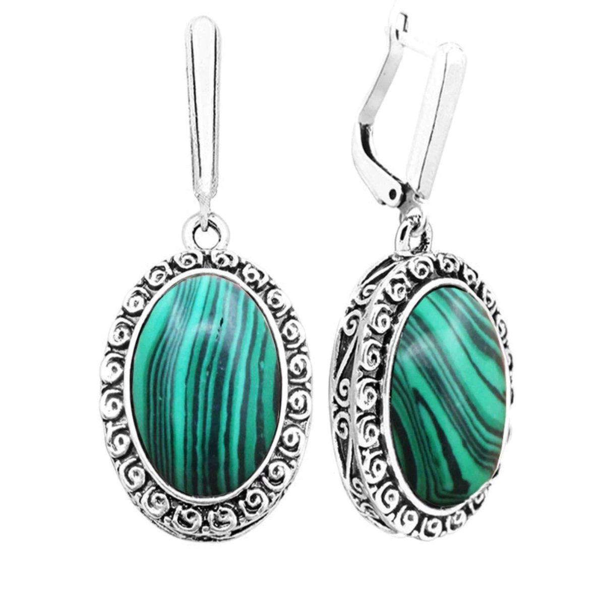 Spring Flower Malachite Earrings - Drop Earrings - Pretland | Spiritual Crystals & Jewelry