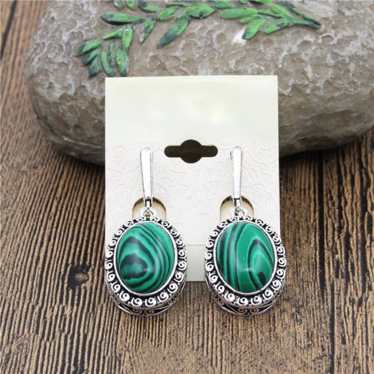 Spring Flower Malachite Earrings - Drop Earrings - Pretland | Spiritual Crystals & Jewelry