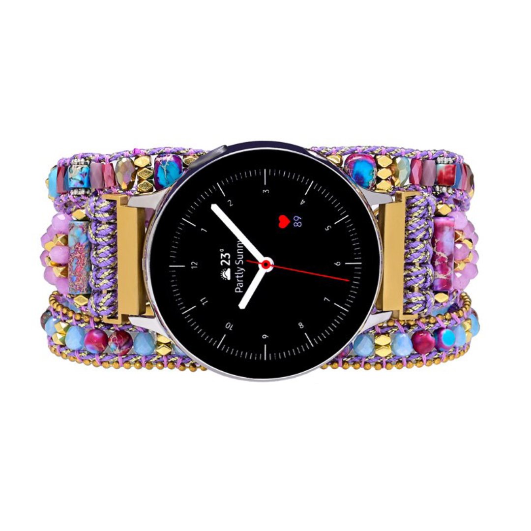 Trendy Purple Jasper Samsung Watch Strap - Samsung Watch Straps - Pretland | Spiritual Crystals & Jewelry