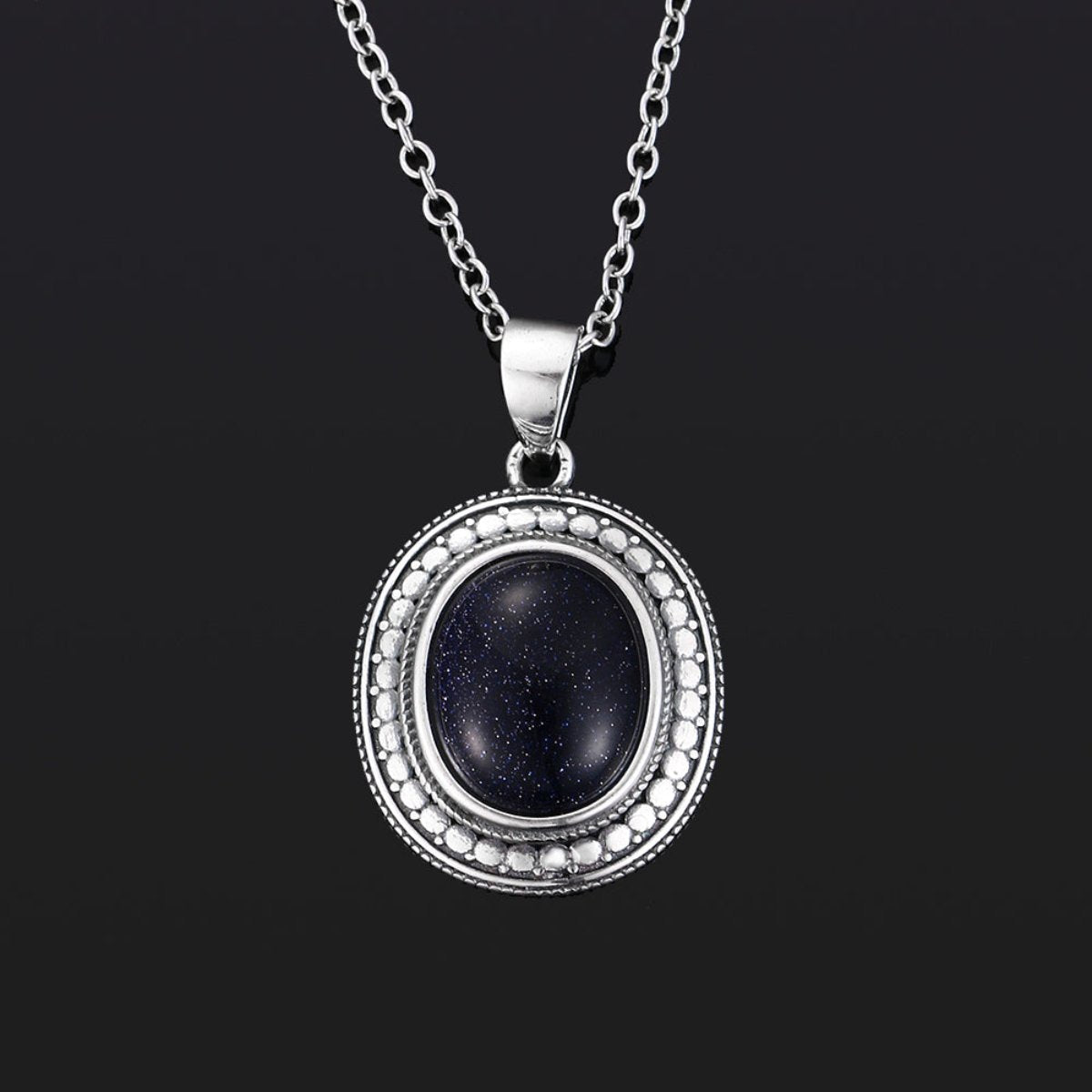 Vintage Natural Stones Silver Necklace - Necklaces - Pretland | Spiritual Crystals & Jewelry