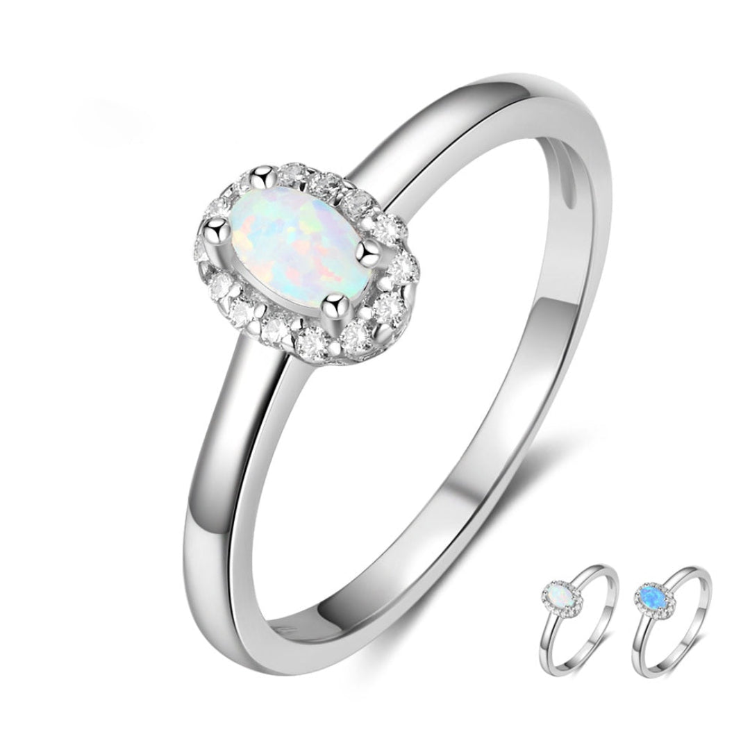 Enchanting Oval Fire Opal Ring - Rings - Pretland | Spiritual Crystals & Jewelry