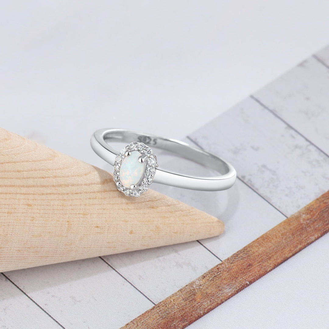 Enchanting Oval Fire Opal Ring - Rings - Pretland | Spiritual Crystals & Jewelry