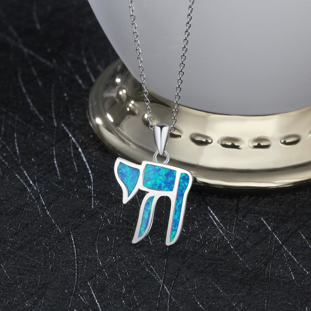 Lucky Elephant Blue Opal Silver Pendant - Pendants - Pretland | Spiritual Crystals & Jewelry
