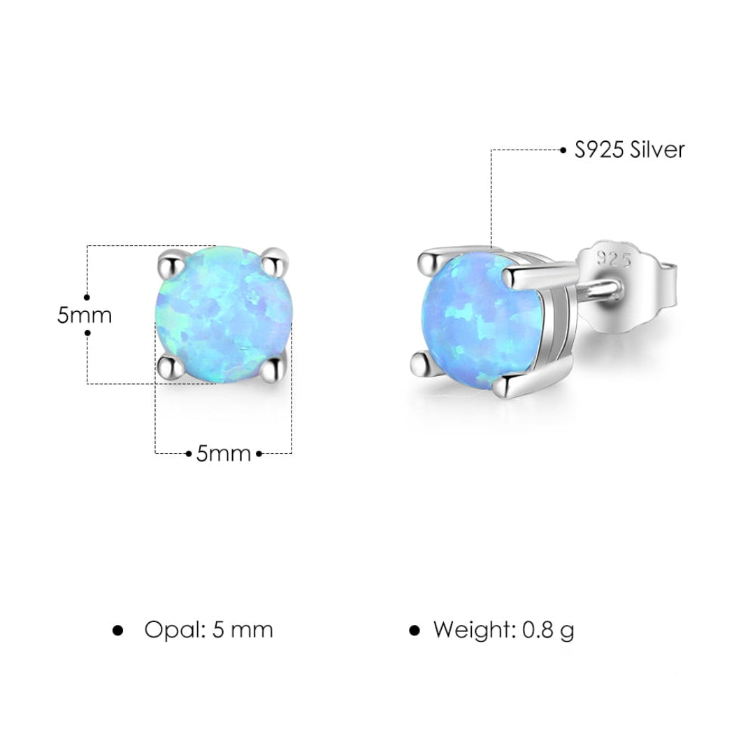 Classic Fire Opal Sterling Silver Earrings - Stud Earrings - Pretland | Spiritual Crystals & Jewelry