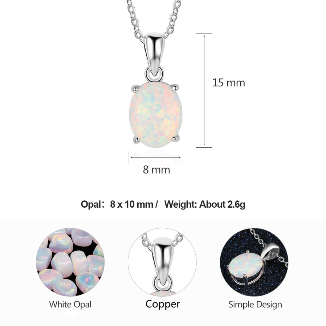 Chic Oval Fire Opal Pendant - Pendant Necklaces - Pretland | Spiritual Crystals & Jewelry