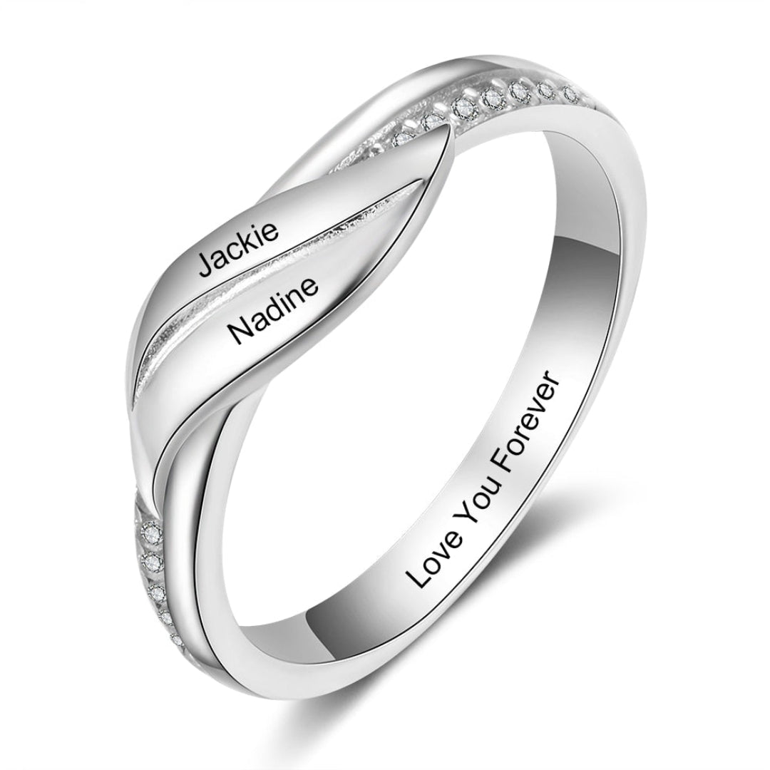 Vintage Leaf Zirconia Personalized Ring - Rings - Pretland | Spiritual Crystals & Jewelry