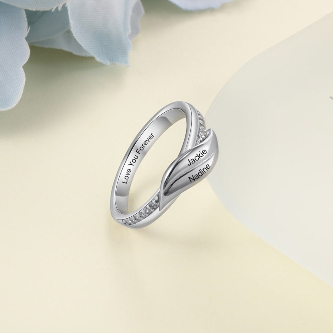 Vintage Leaf Zirconia Personalized Ring - Rings - Pretland | Spiritual Crystals & Jewelry