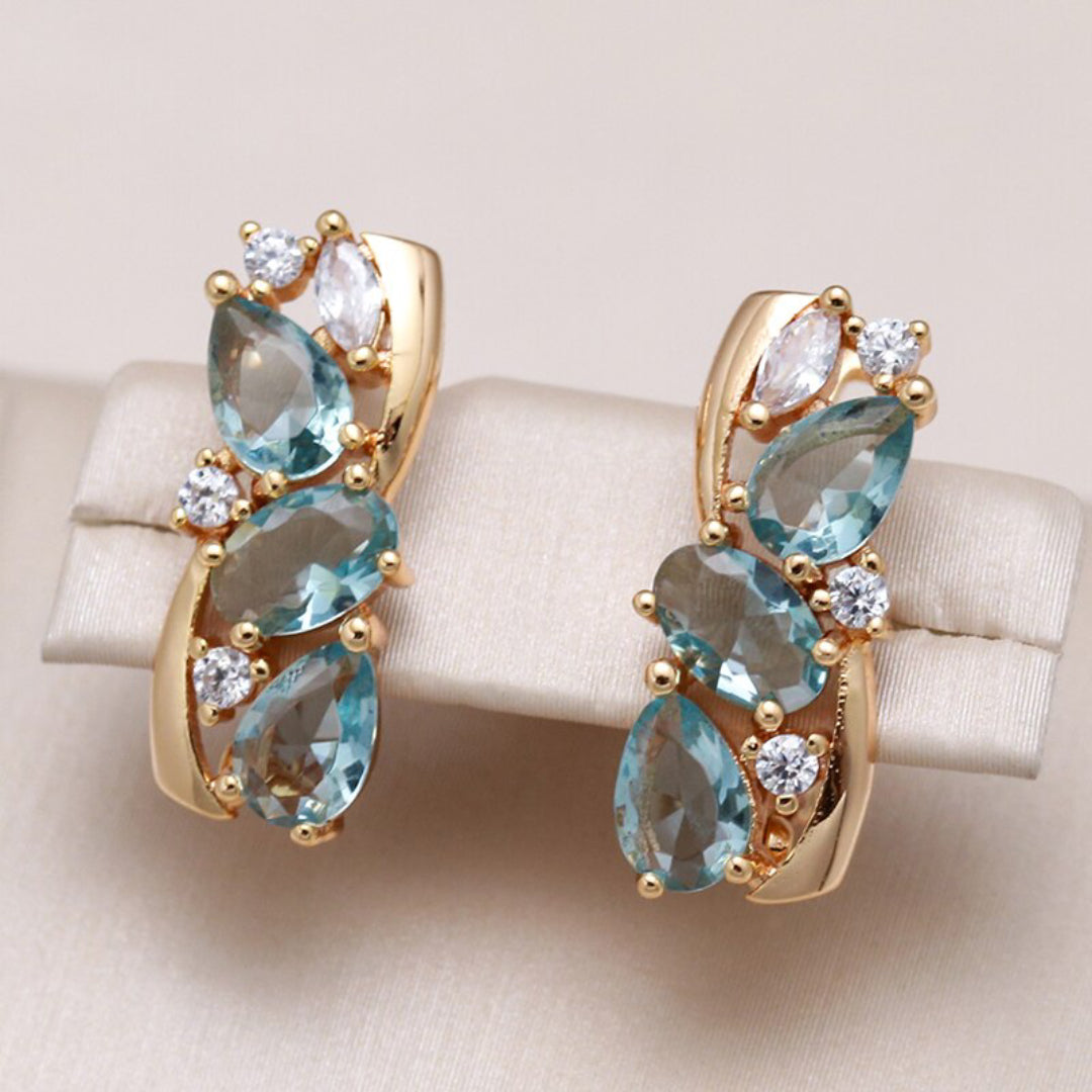 Vintage Topaz Rose Gold Plated Earrings - Earrings - Pretland | Spiritual Crystals & Jewelry