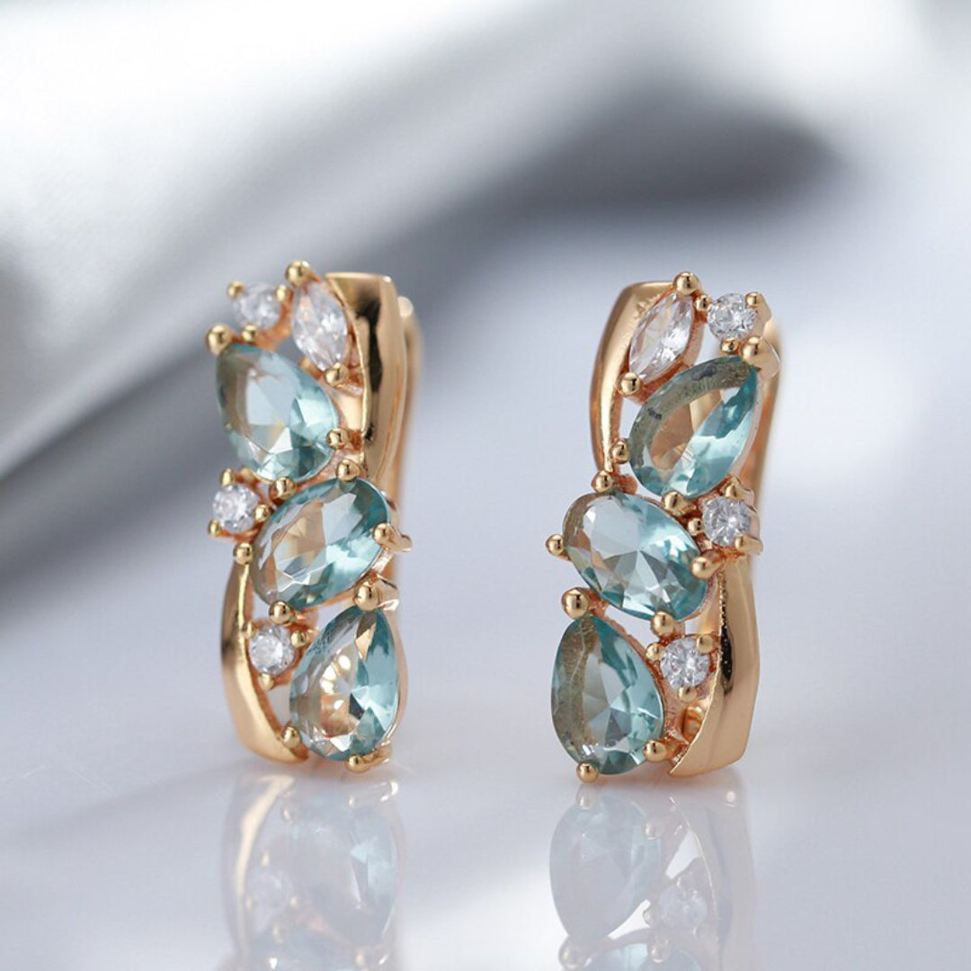 Vintage Topaz Rose Gold Plated Earrings - Earrings - Pretland | Spiritual Crystals & Jewelry