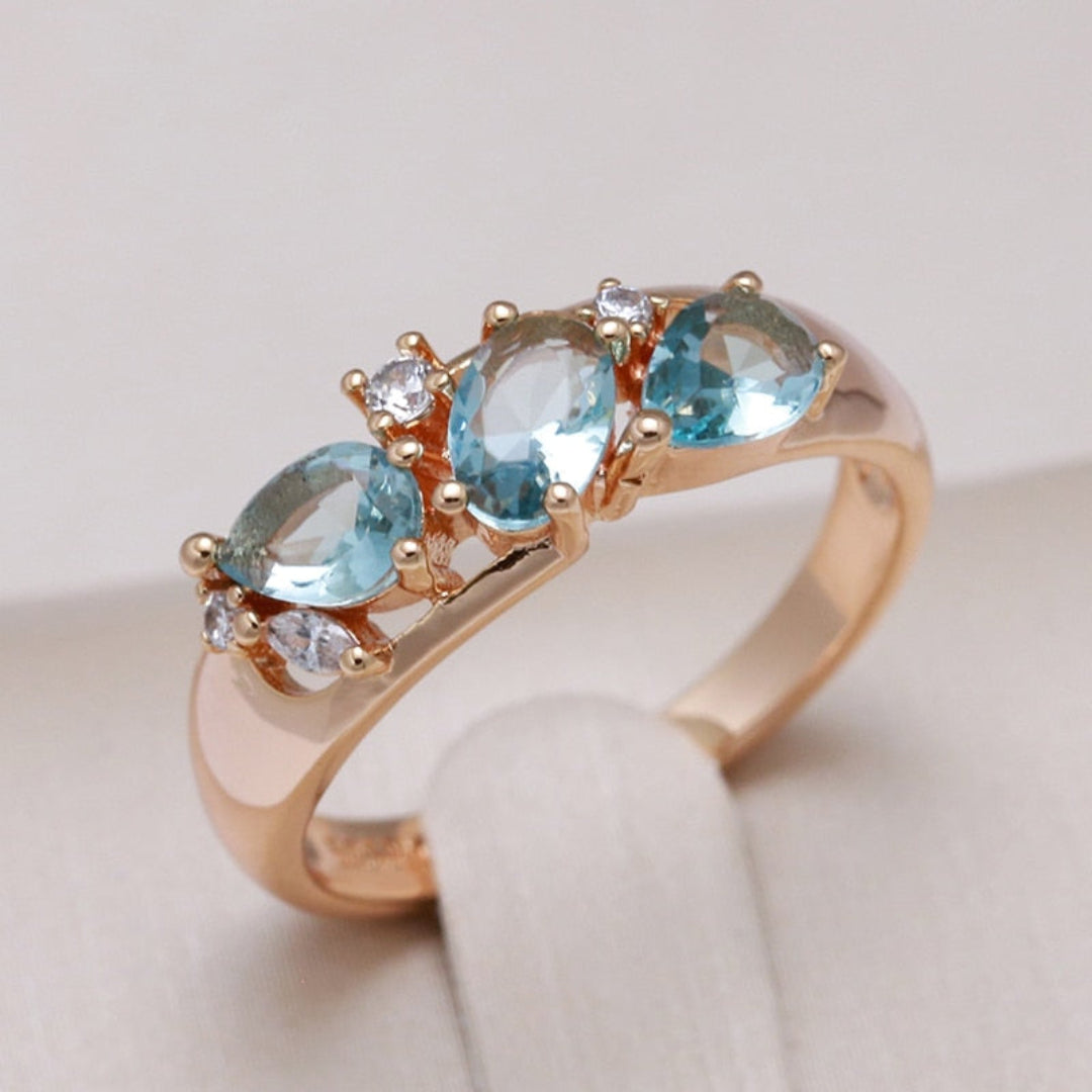 Vintage Topaz Rose Gold Plated Ring - Rings - Pretland | Spiritual Crystals & Jewelry