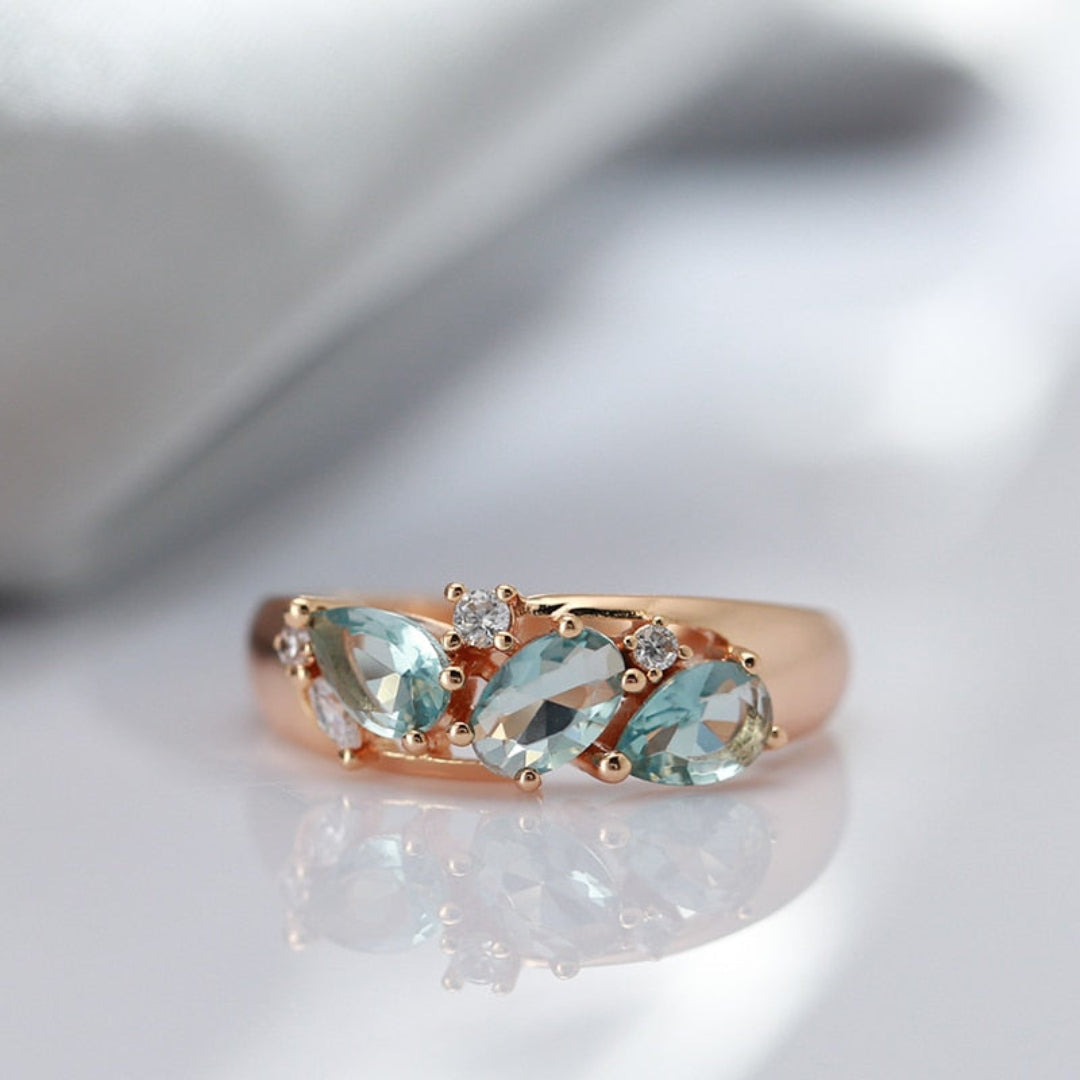 Vintage Topaz Rose Gold Plated Ring - Rings - Pretland | Spiritual Crystals & Jewelry
