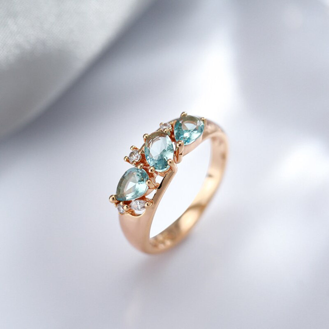 Vintage Topaz Rose Gold Plated Ring - Rings - Pretland | Spiritual Crystals & Jewelry