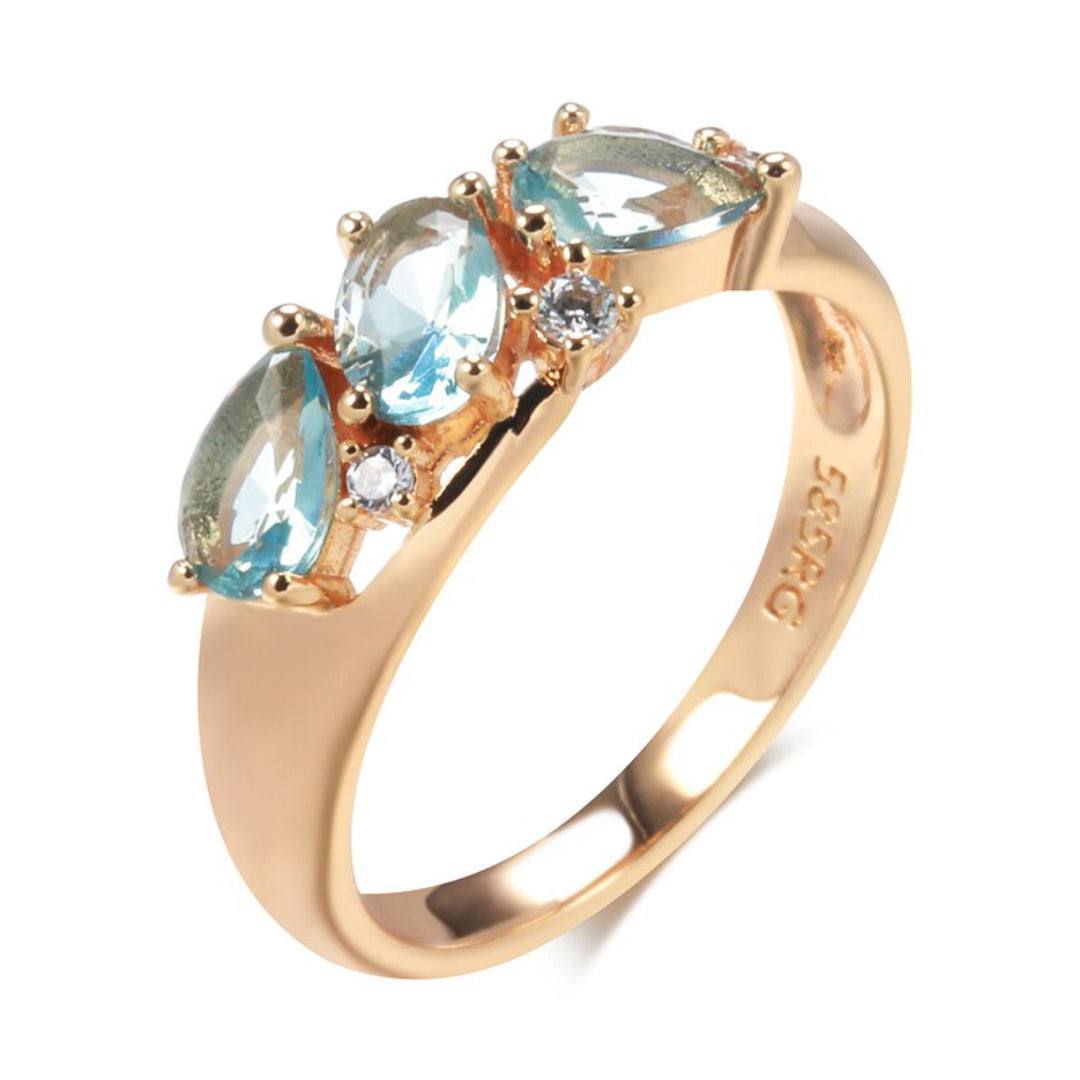 Vintage Topaz Rose Gold Plated Ring - Rings - Pretland | Spiritual Crystals & Jewelry