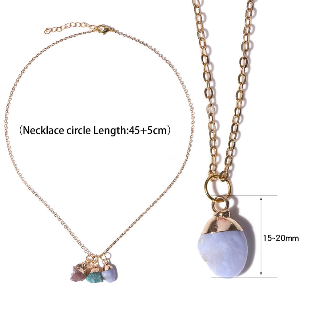 Spiritual Charm Raw Stones Necklace - Necklaces - Pretland | Spiritual Crystals & Jewelry