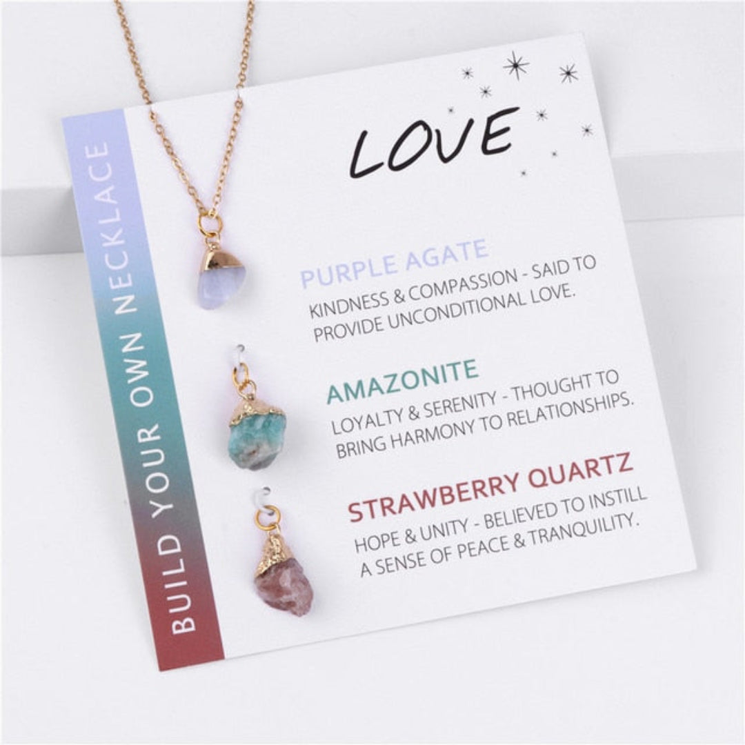 Spiritual Charm Raw Stones Necklace - Love - Necklaces - Pretland | Spiritual Crystals & Jewelry