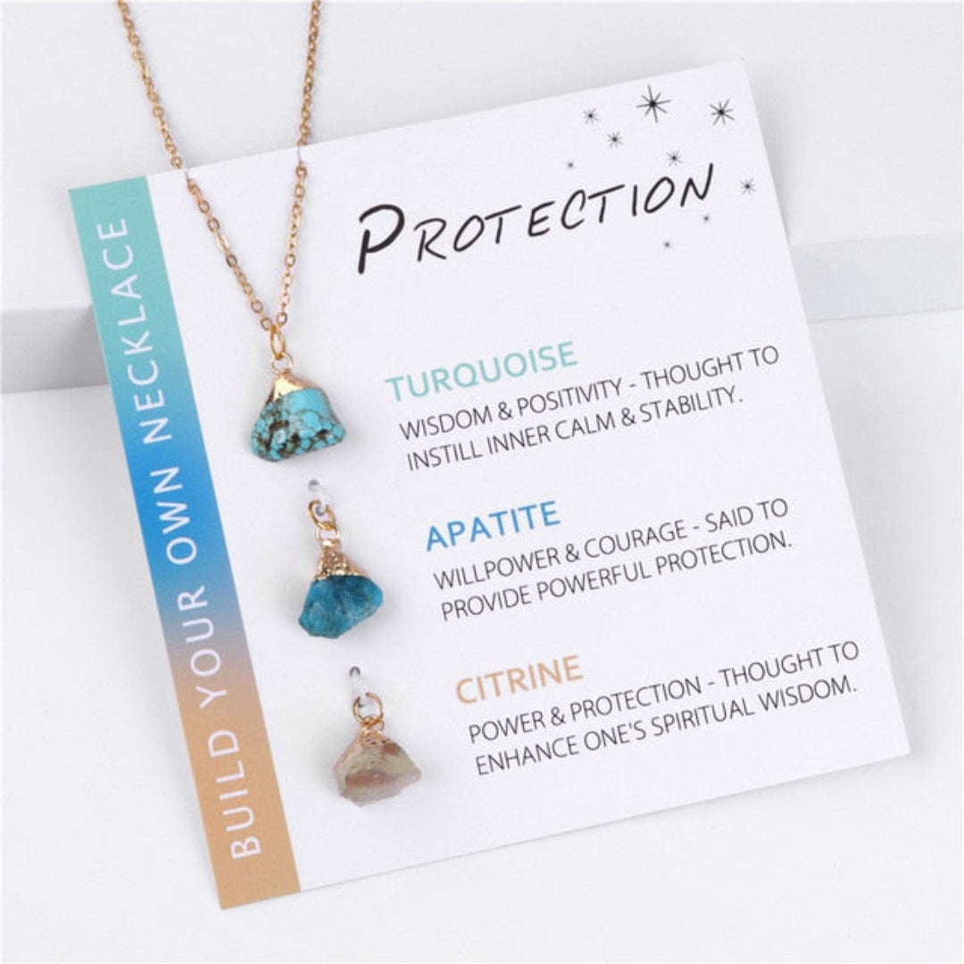 Spiritual Charm Raw Stones Necklace - Protection - Necklaces - Pretland | Spiritual Crystals & Jewelry