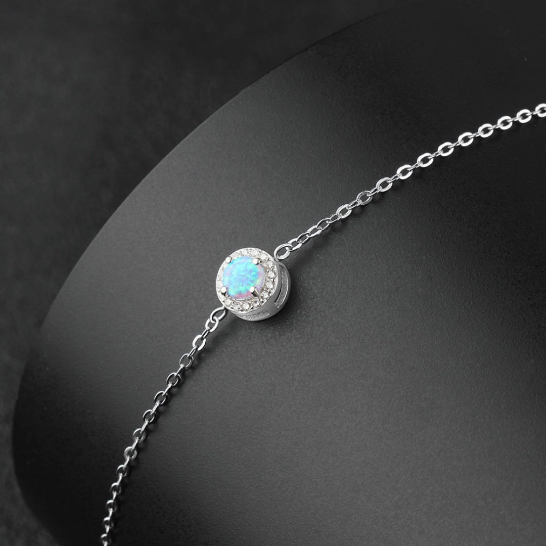 Chic Blue Opal Sterling Silver Bracelet - Bracelets - Pretland | Spiritual Crystals & Jewelry