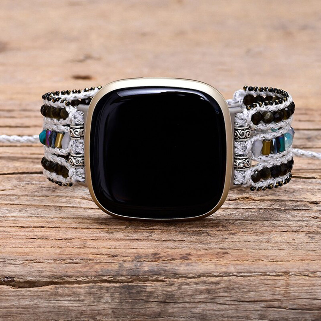 Exclusive Obsidian Fitbit Watch Strap - Fitbit Watch Straps - Pretland | Spiritual Crystals & Jewelry