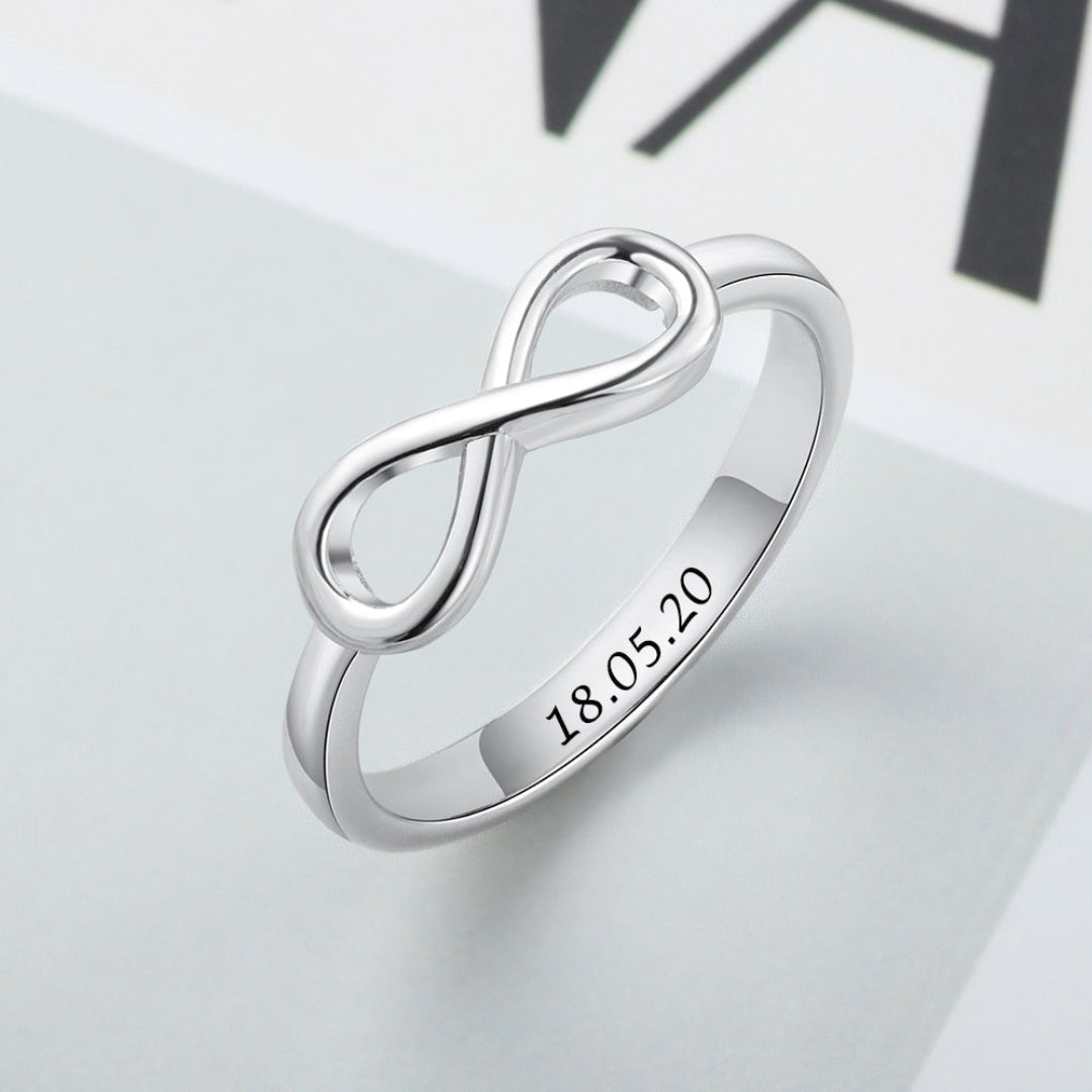 Infinity Silver Color Personalized Ring - Rings - Pretland | Spiritual Crystals & Jewelry