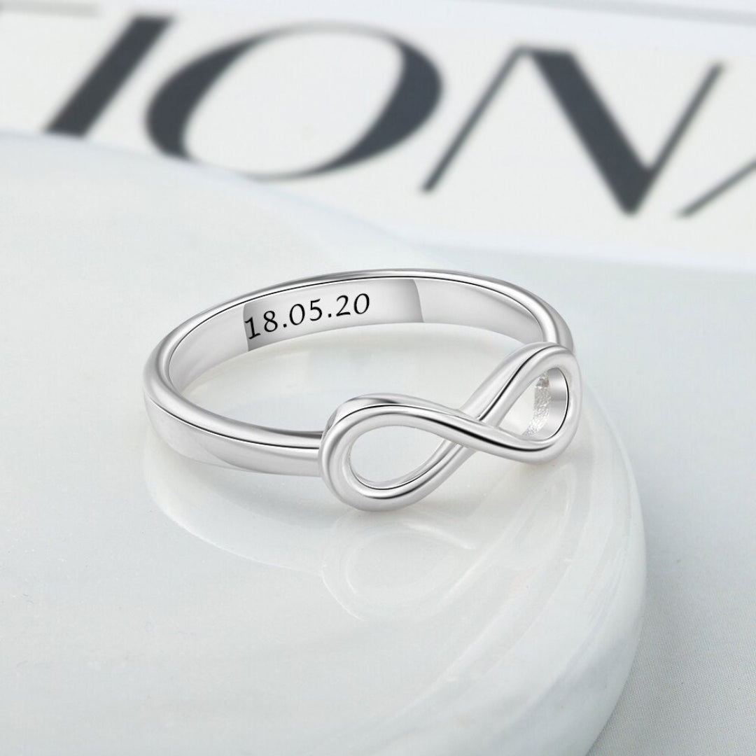 Infinity Silver Color Personalized Ring - Rings - Pretland | Spiritual Crystals & Jewelry