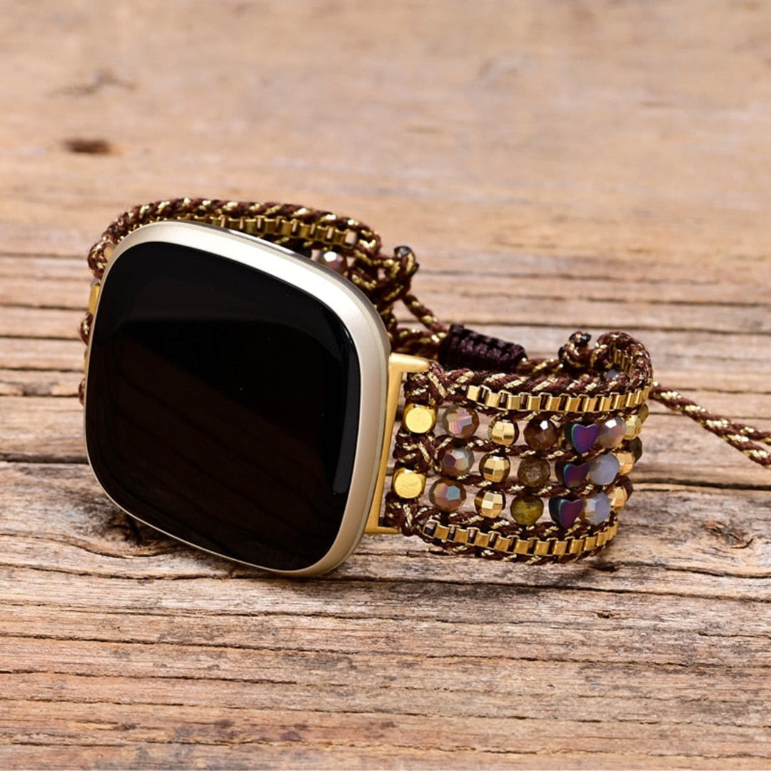 Natural Hematite Stone Fitbit Watch Strap - Fitbit Watch Strap - Pretland | Spiritual Crystals & Jewelry