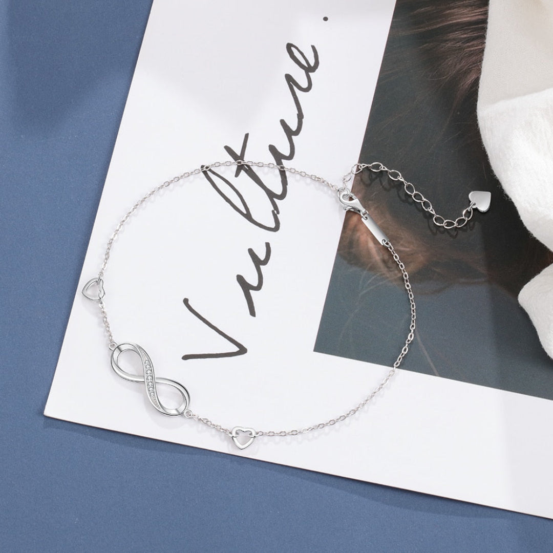 Infinity Zirconia Silver Color Anklet - Anklets - Pretland | Spiritual Crystals & Jewelry