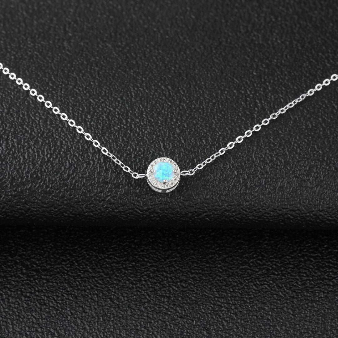 Chic Blue Opal Sterling Silver Bracelet - Bracelets - Pretland | Spiritual Crystals & Jewelry