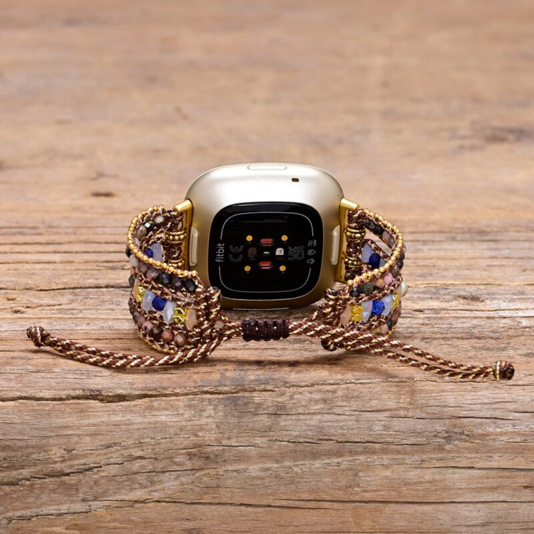 Boho Rhodochrosite Fitbit Watch Strap - Fitbit Watch Straps - Pretland | Spiritual Crystals & Jewelry