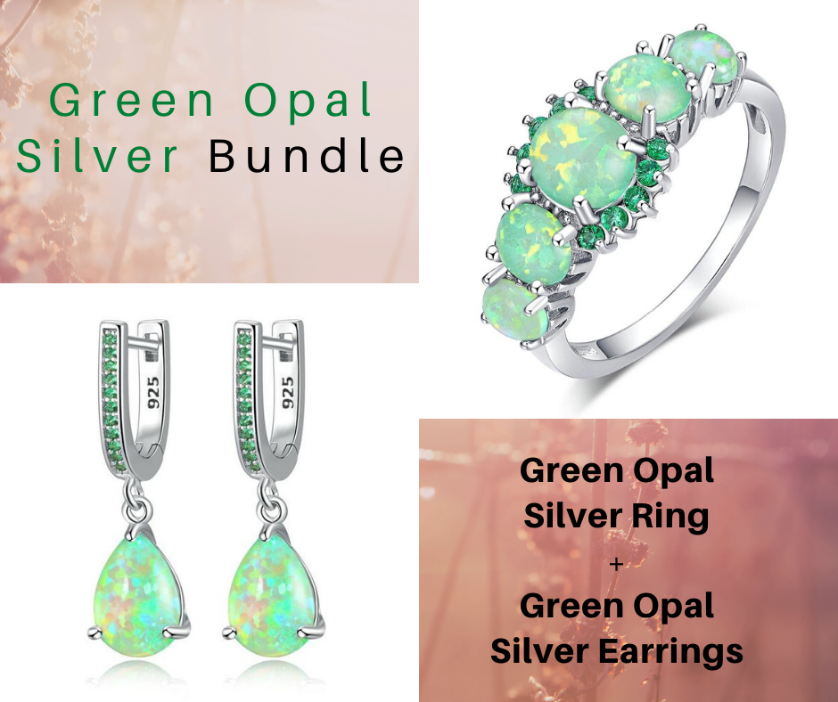 Green Opal Sterling Silver Bundle - Bundles - Pretland | Spiritual Crystals & Jewelry