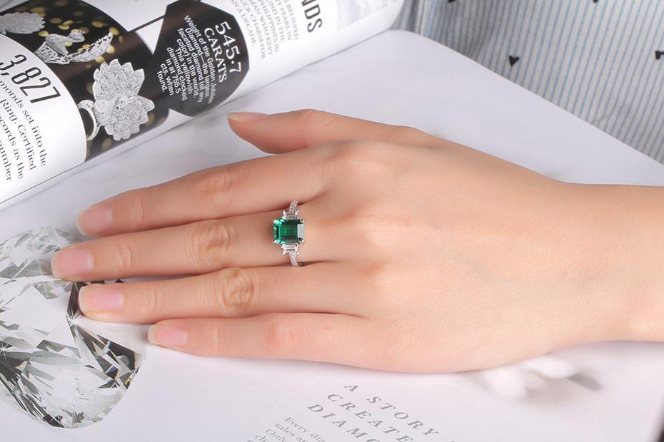 Gorgeous Emerald Sterling Silver Ring - Rings - Pretland | Spiritual Crystals & Jewelry