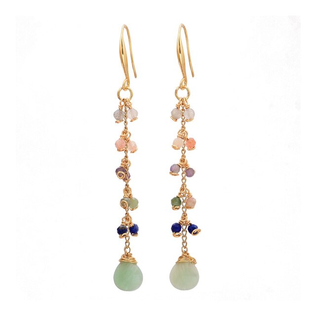 Bohemia Natural Stone Earrings - Amazonite - Earrings - Pretland | Spiritual Crystals & Jewelry