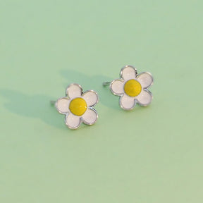 Sweet Daisy 925 Silver Stud Earrings - Silver - Stud Earrings - Pretland | Spiritual Crystals & Jewelry
