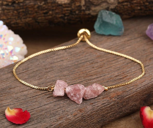Pure Beauty Natural Stone Bracelet - Strawberry Quartz - Bracelets - Pretland | Spiritual Crystals & Jewelry