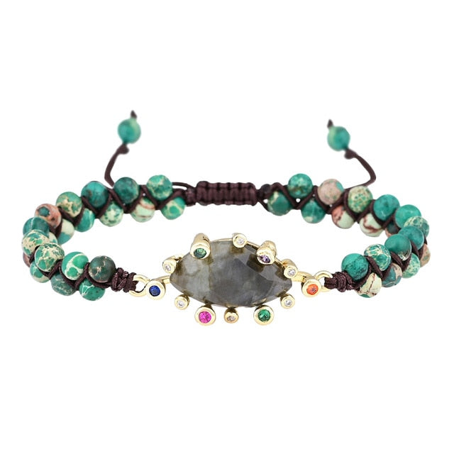 Chic Natural Stones Bracelet - Labradorite - Bracelets - Pretland | Spiritual Crystals & Jewelry