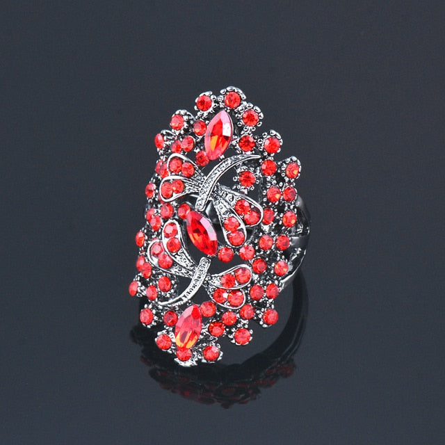Vintage Rhinestone Dragonfly Ring