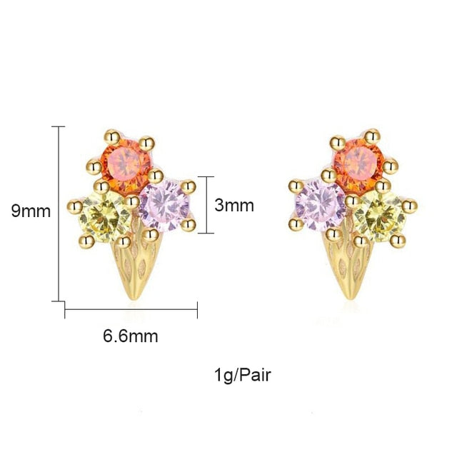 Sweet Ice Cream Stud Earrings - Earrings - Pretland | Spiritual Crystals & Jewelry