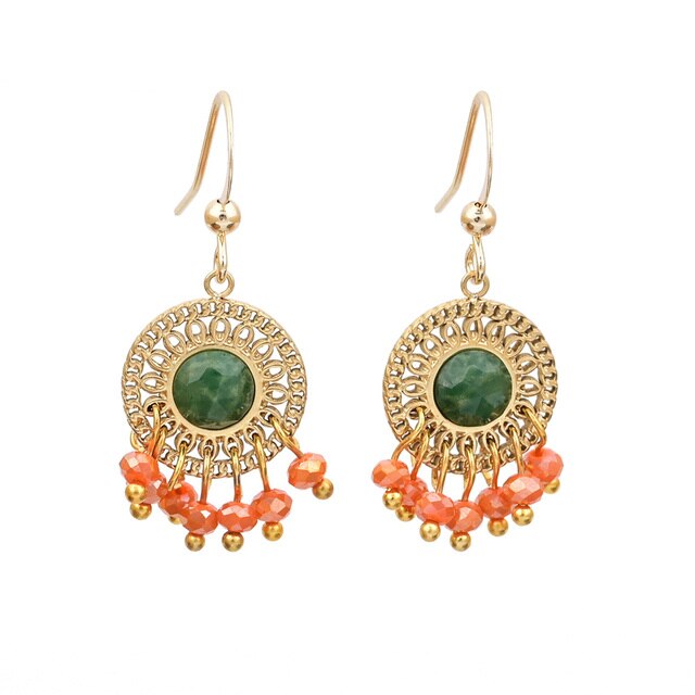 Elegant Bohemian Jade Earrings - African Jade - Earrings - Pretland | Spiritual Crystals & Jewelry
