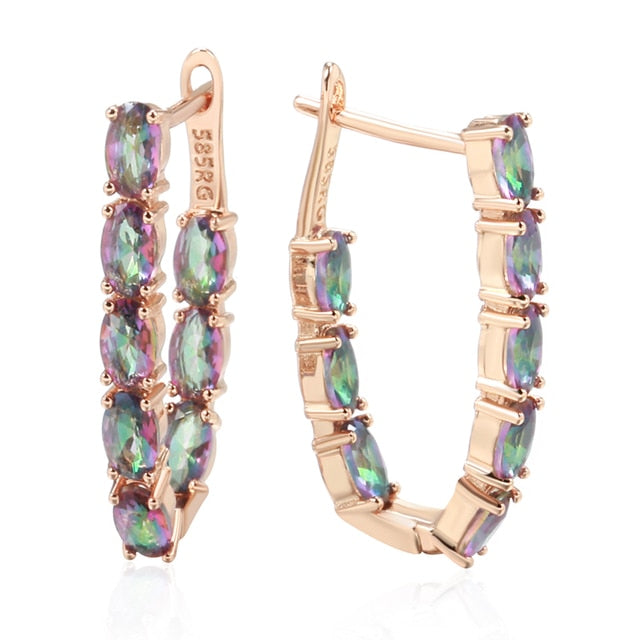 Stylish Topaz 14K Rose Gold Drop Earrings