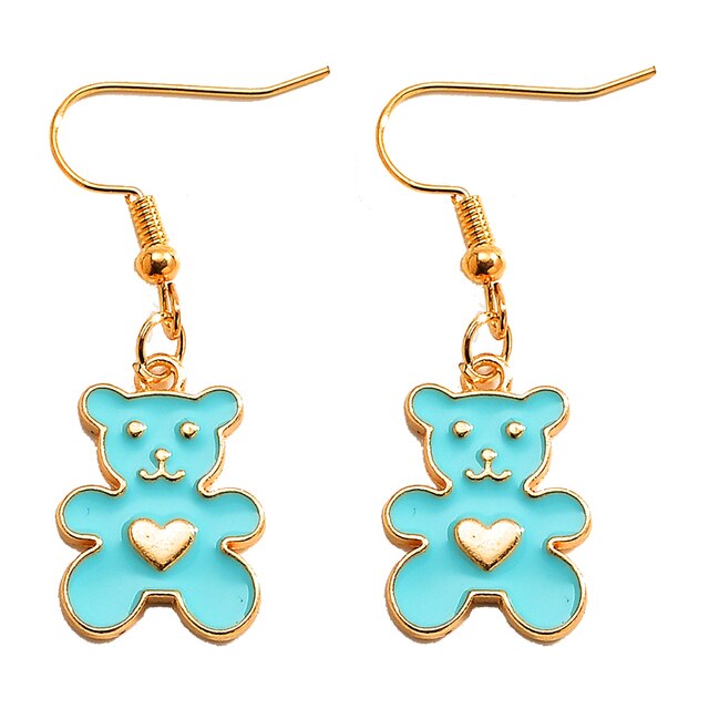 Cute Bear Charm Dangle Earrings - Bule - Earrings - Pretland | Spiritual Crystals & Jewelry