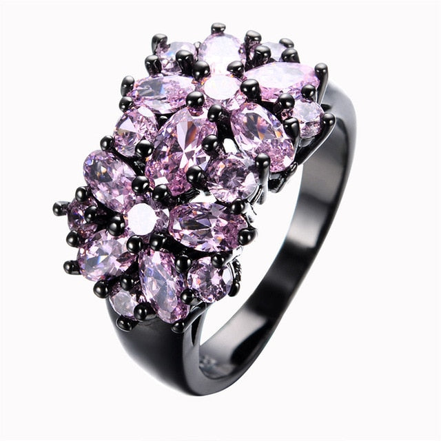 Magnificent Zircon Bouquet Ring - 6 / Pink - Rings - Pretland | Spiritual Crystals & Jewelry