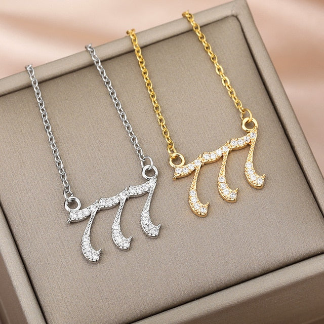 Angel Number Manifest Zirconia Necklace - 777 / Gold - Pendant Necklaces - Pretland | Spiritual Crystals & Jewelry