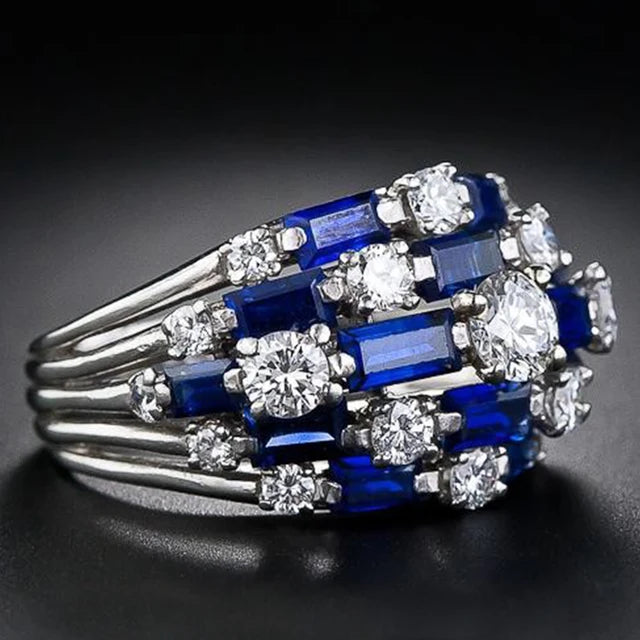 Blue Cubic Zirconia Ring