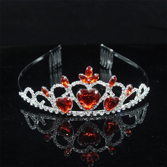 Princess Children Hair Tiara - Red - Tiara - Pretland | Spiritual Crystals & Jewelry