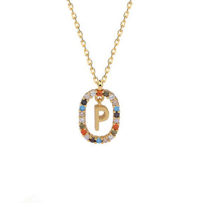 Letter 925 Sterling Silver Necklace - P / 40-46.5cm - Necklaces - Pretland | Spiritual Crystals & Jewelry
