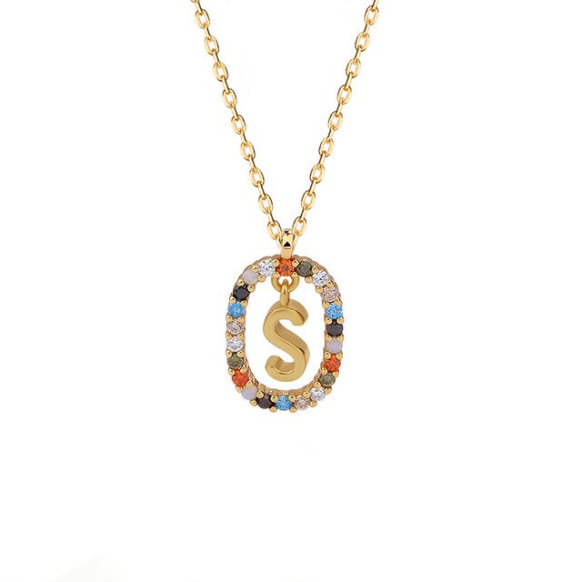Letter 925 Sterling Silver Necklace - S / 40-46.5cm - Necklaces - Pretland | Spiritual Crystals & Jewelry