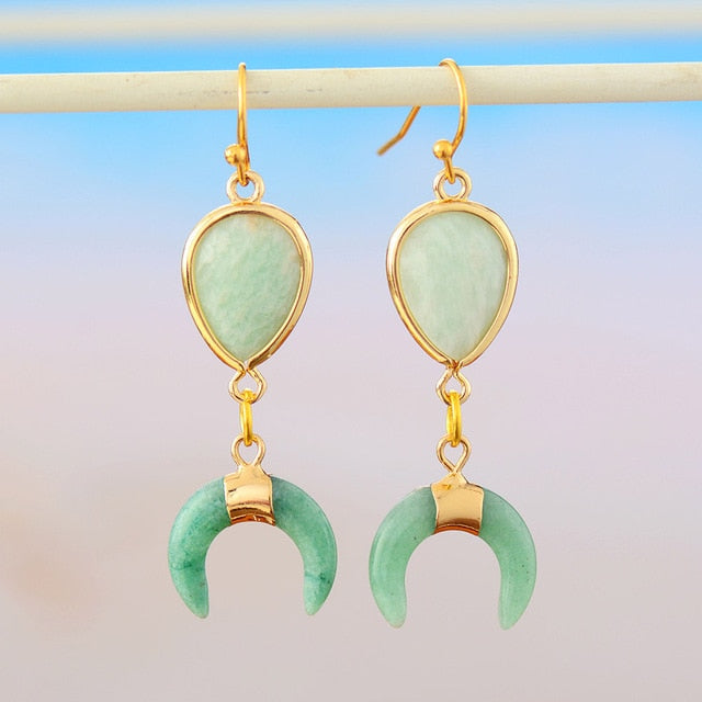 Spiritual Good Luck Earrings - Amazonite - Earrings - Pretland | Spiritual Crystals & Jewelry