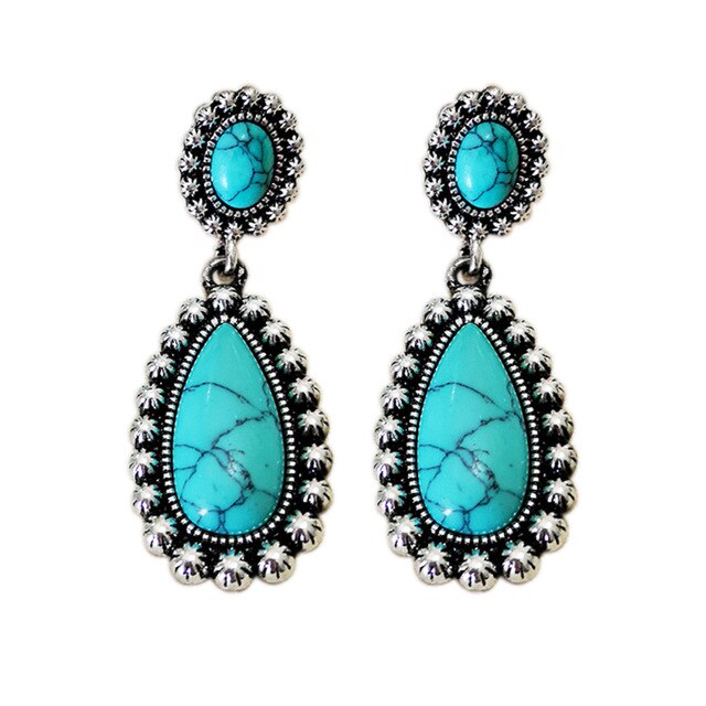 Spiritual Turquoise Boho Earrings - Earrings - Pretland | Spiritual Crystals & Jewelry