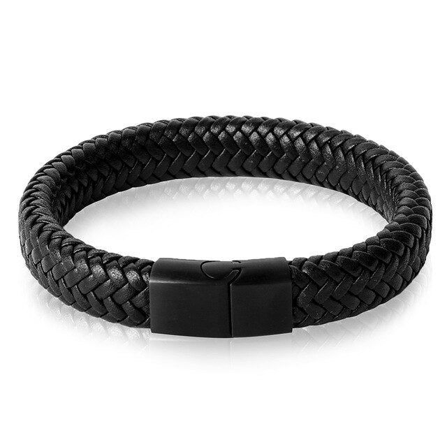 Genuine Leather Braided Bracelet - Bracelets - Pretland | Spiritual Crystals & Jewelry